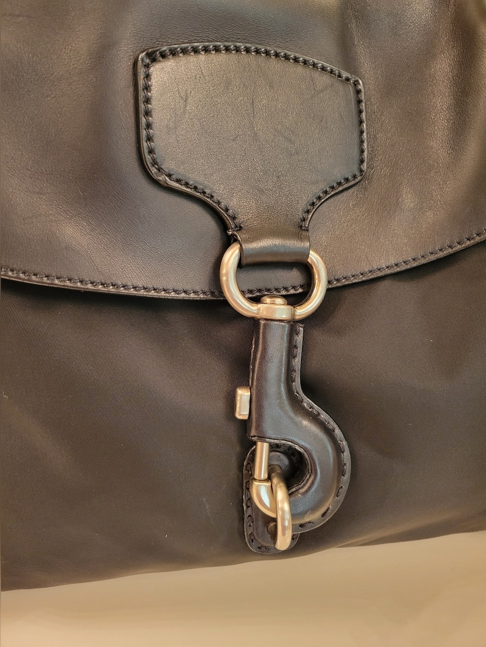 Prada Archive Black Leather & Nylon Shoulder Bag - Picture 8 of 16